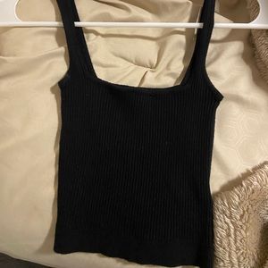 tight black cropped tank top